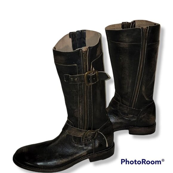 Bed Stü Brown Cobbler Series Distressed Calf Height Motorcycle Style Boots 7.5 - Picture 5 of 7